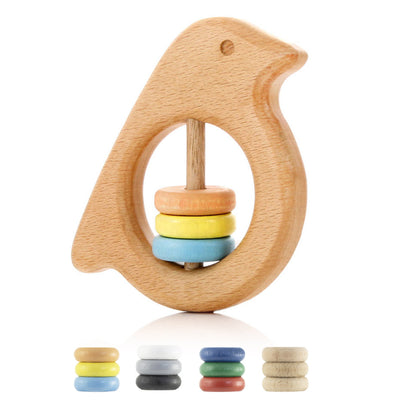 Bird rattle with pastel beads